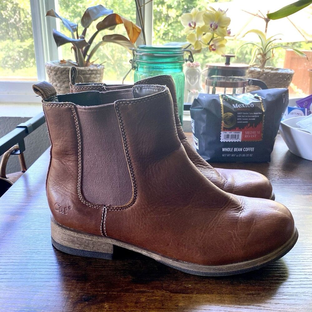 Caterpillar CAT Women’s Brown Leather Ankle Chelsea Boots Size 8